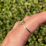 14K Gold Dainty Heart Halo Diamond Ring