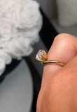 14K Gold East West 1.50 Carat Lab Grown Diamond Pear Curved Engagement Ring