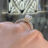 14K Gold 5.00 Carat Lab Grown Emerald Cut Diamond U Prong Engagement Ring