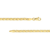 14K Gold Children's Heart Mirror Rope ID Bracelet