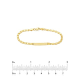 14K Gold Children's Heart Mirror Rope ID Bracelet
