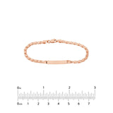 14K Gold Children's Heart Mirror Rope ID Bracelet