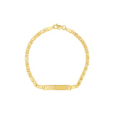 14K Gold Children's Heart Mirror Rope ID Bracelet