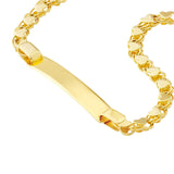 14K Gold Children's Heart Mirror Rope ID Bracelet