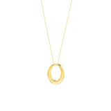 14K Gold Tapered Oval Pendant Necklace