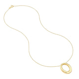 14K Gold Tapered Oval Pendant Necklace