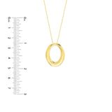 14K Gold Tapered Oval Pendant Necklace