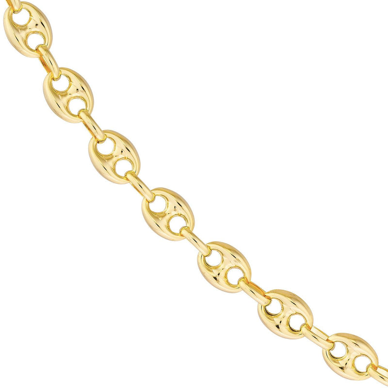14K Gold 6.7MM Puff Mariner Chain