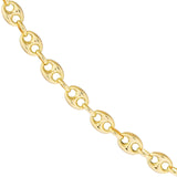 14K Gold 6.7MM Puff Mariner Chain