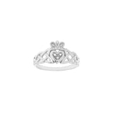 14K Gold Braided Claddagh Diamond Heart Ring