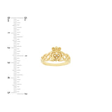 14K Gold Braided Claddagh Diamond Heart Ring