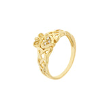 14K Gold Braided Claddagh Diamond Heart Ring