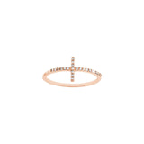 14K Gold Diamond Cross Ring