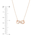 14K Gold Diamond Row Infinity Pendant Necklace