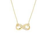 14K Gold Diamond Row Infinity Pendant Necklace
