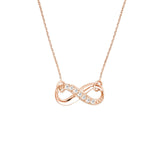 14K Gold Diamond Row Infinity Pendant Necklace