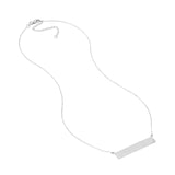 14K Gold Bar Pendant Necklace with Inset Diamond Bezel