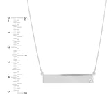 14K Gold Bar Pendant Necklace with Inset Diamond Bezel