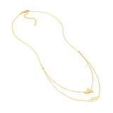 14K Gold Layered Heart Wings and Angel Necklace