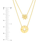 14K Gold Layered Hollow Compass and Helm Necklace