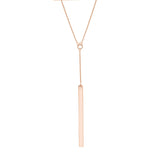 14K Gold Personalized Lariat Bar Pendant
