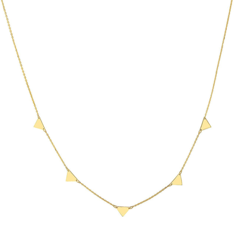 14K Gold Spaced Triangle Necklace