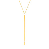 14K Gold Vertical Bar Diamond Pendant Necklace