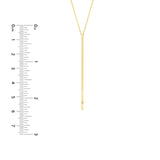 14K Gold Vertical Bar Diamond Pendant Necklace