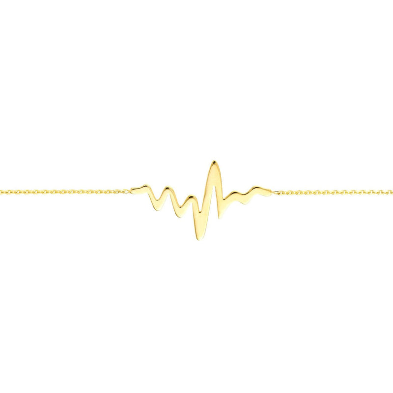 14K Gold Heartbeat Bracelet