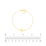 14K Gold Heartbeat Bracelet