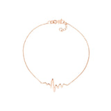 14K Gold Heartbeat Bracelet