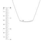 14K Two Tone Gold Thin Curve Bar with Diamond Bezel Pendant Necklace