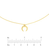 14K Gold Crescent Drop Diamond Choker
