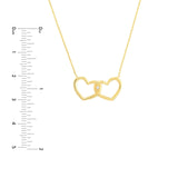 14K Gold Linked Open Diamond Heart Pendant Necklace