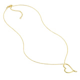 14K Gold Tilted Open Diamond Heart Pendant Necklace