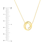 14K Gold Open Swirl Diamond Bezel Pendant Necklace