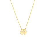 14K Gold Diamond Mini Diamond Crab Pendant Necklace