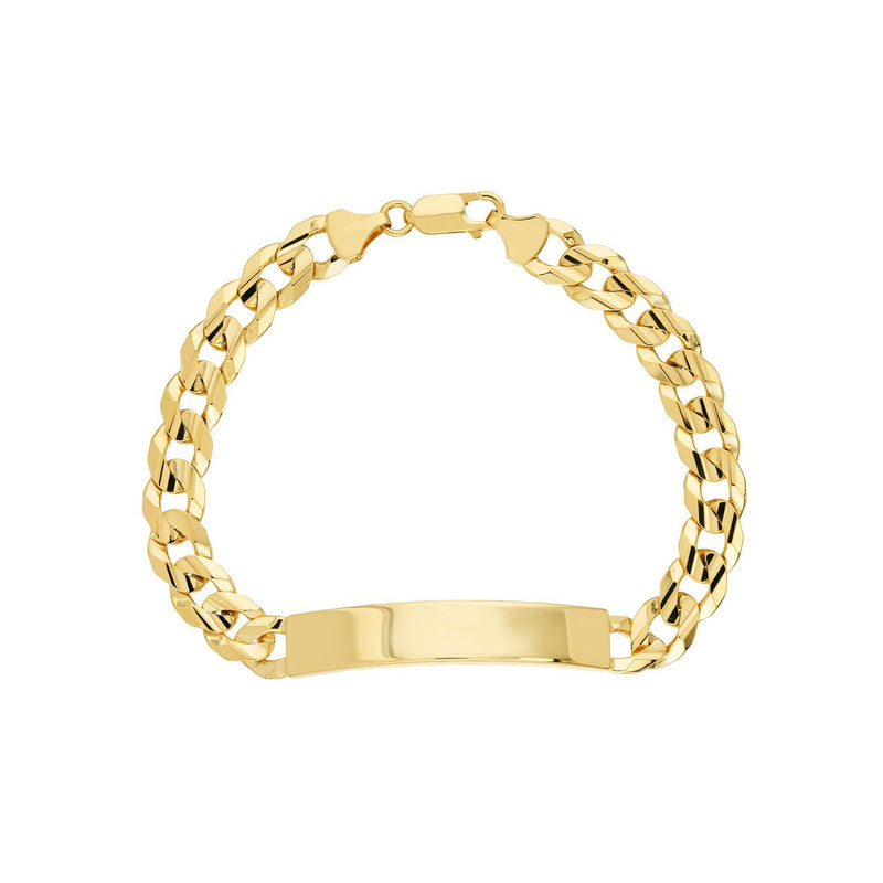 14K Gold 8.5MM Initial ID Cuban Chain Bracelet