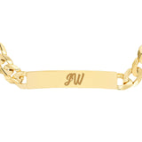 14K Gold 8.5MM Initial ID Cuban Chain Bracelet