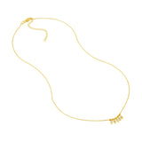 14K Gold Marquise Drop and Bead Station Necklace