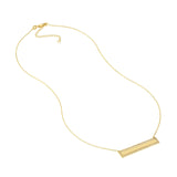 14K Gold Diamond Personalized Bar Frame Pendant Necklace