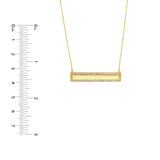 14K Gold Diamond Personalized Bar Frame Pendant Necklace