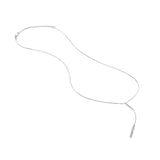 14K Gold Diamond Lariat Vertical Bar Pendant Necklace