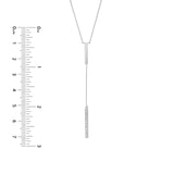 14K Gold Diamond Lariat Vertical Bar Pendant Necklace