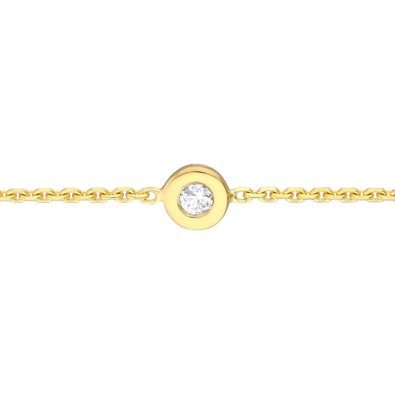 14K Gold Solo Diamond Bezel Choker