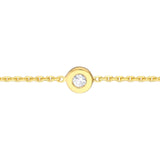 14K Gold Solo Diamond Bezel Choker