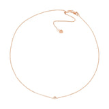 14K Gold Solo Diamond Bezel Choker