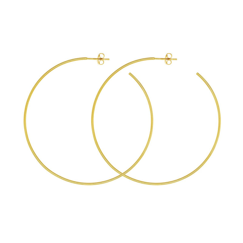 14K Gold 60MM Hoops