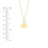 14K Gold Hollow Heart Puzzle Piece Pendant