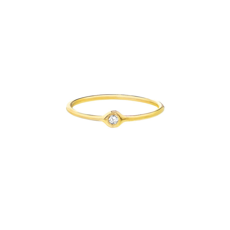 14K Gold Solo Round Bezel Diamond Band